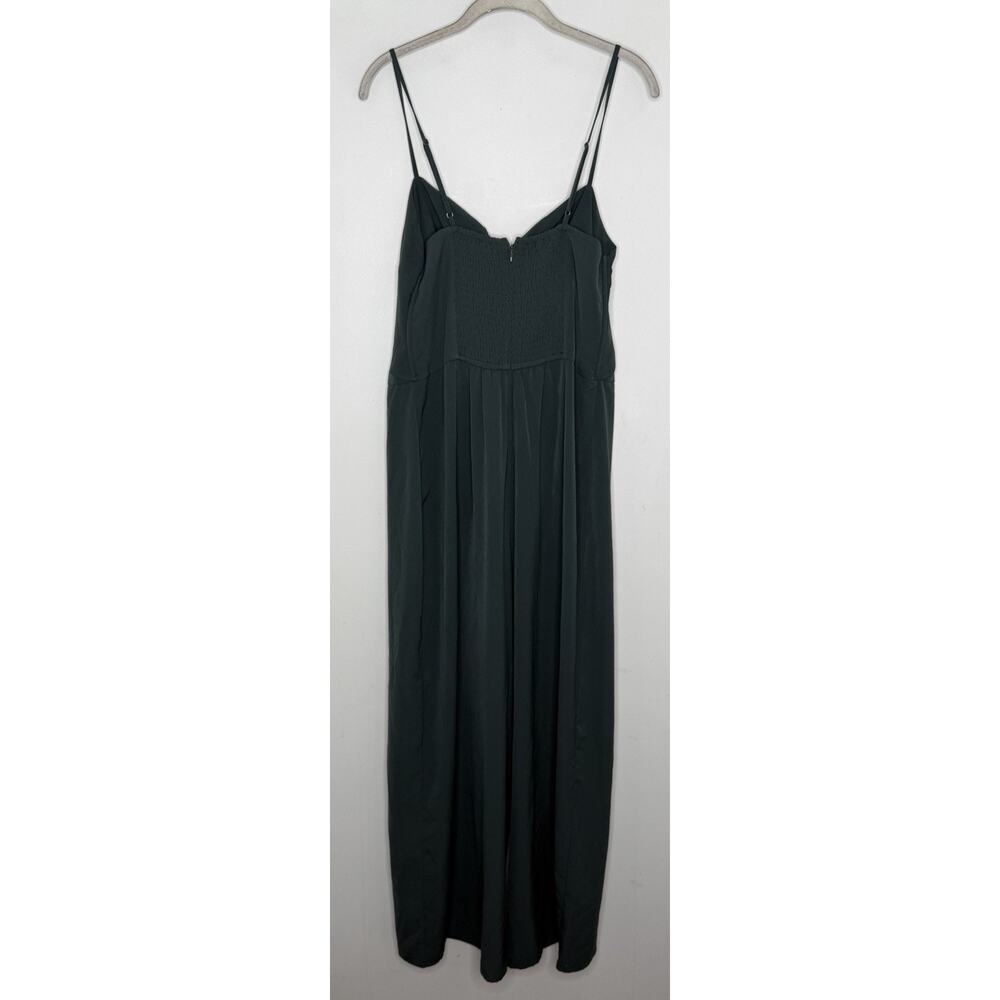 Abercrombie & Fitch Green Sleeveless Crepe Wide Leg Jumpsuit Size Large - Picture 7 of 7